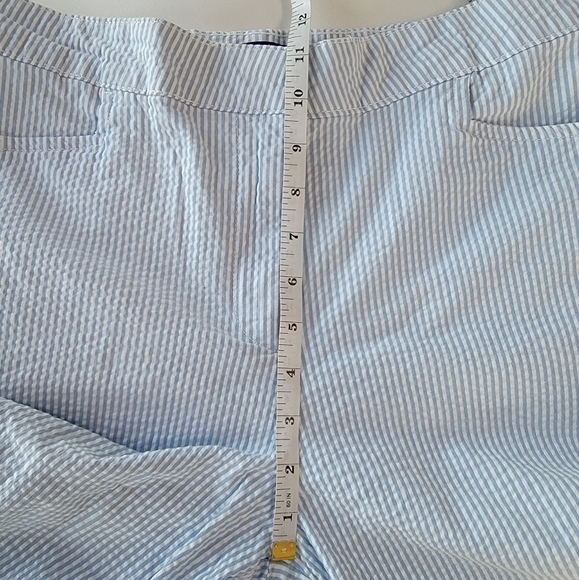 EUC basic editions blue & white striped seersucker shorts size medium - Picture 7 of 10